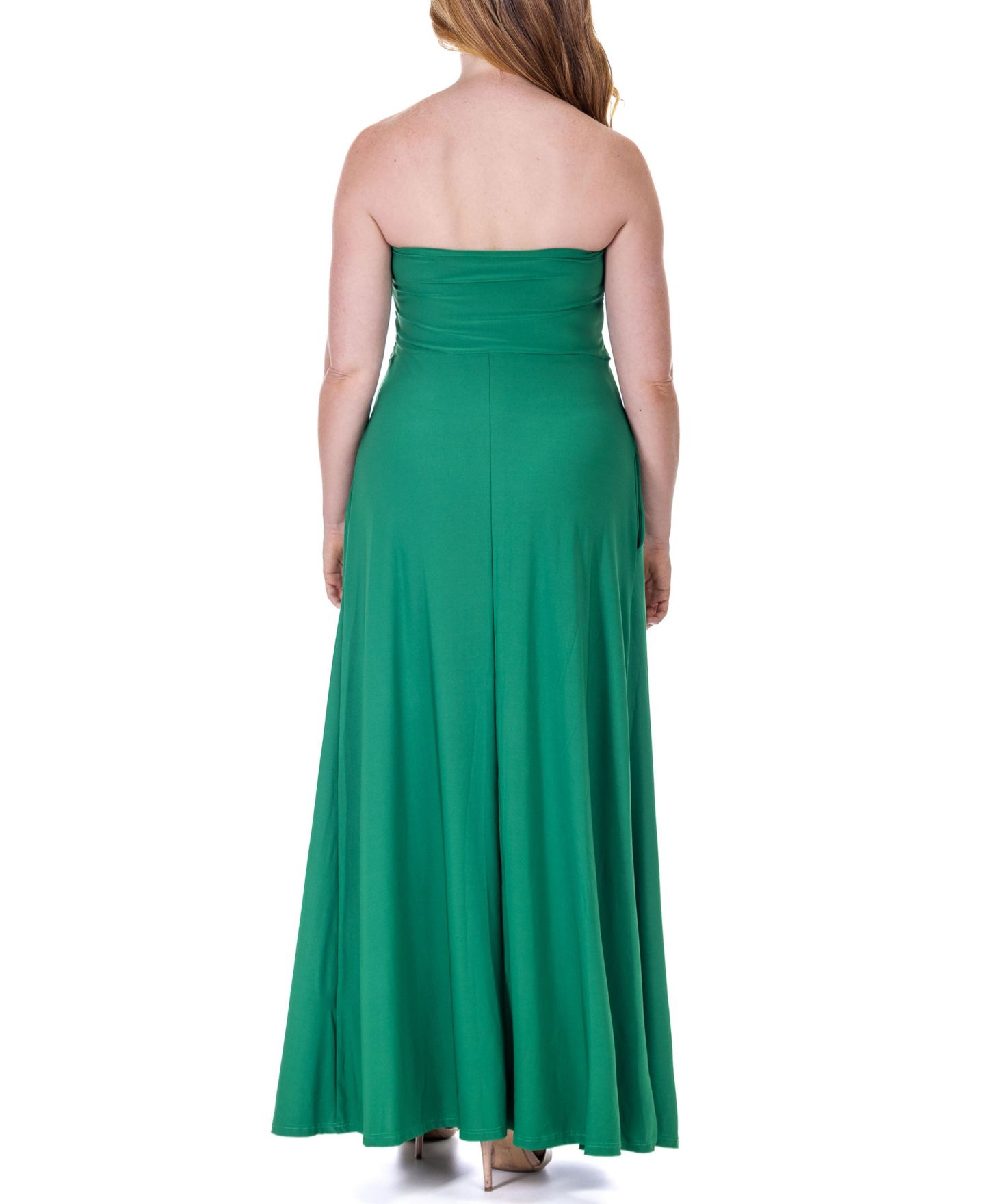 Женское платье 24seven Comfort Apparel Pleated A Line Strapless Maxi Pocket, цвет: Чёрный — фото 11