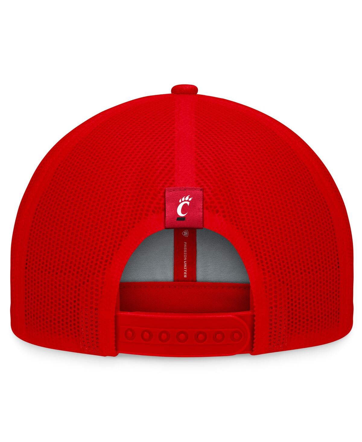 Top Of The World Men's Red Cincinnati Bearcats Carson Trucker Adjustable Hat In Masc Red