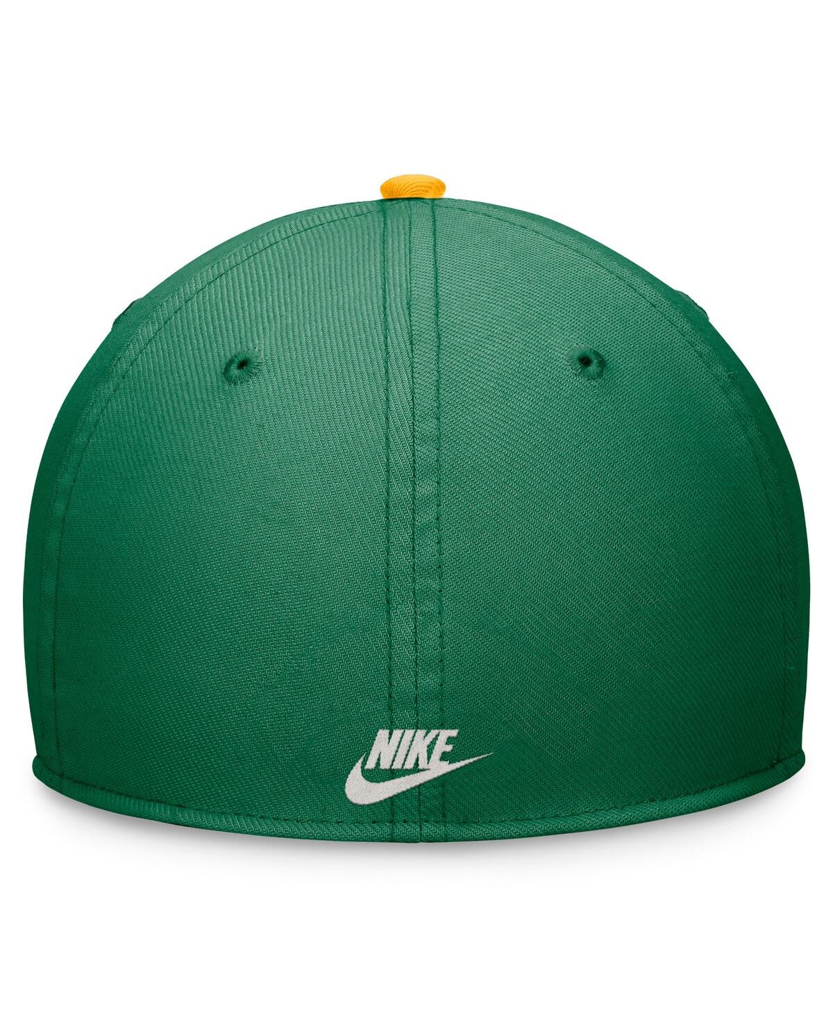 Nike Men's Green/gold Oakland Athletics Cooperstown Collection Rewind Swooshflex Performance Hat In Pngrnunigd