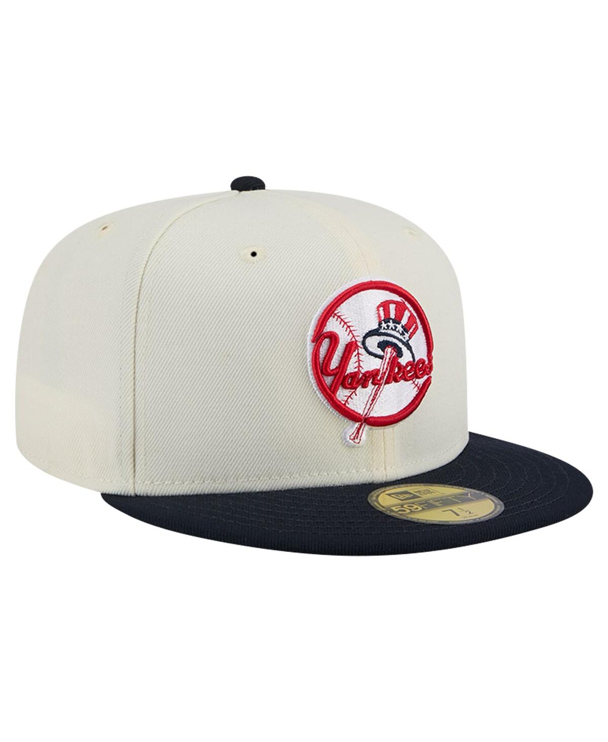 NEW ERA MEN'S WHITE NEW YORK YANKEES TOP HAT CHROME 59FIFTY FITTED HAT