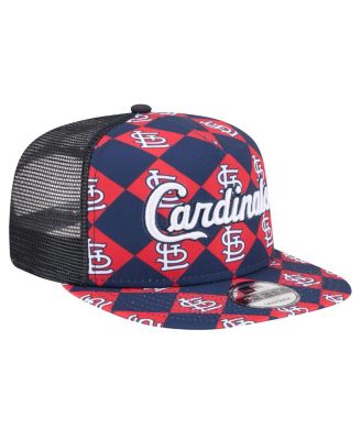 Men's Navy St. Louis Cardinals Seeing Diamonds A-Frame Trucker 9Fifty Snapback Hat