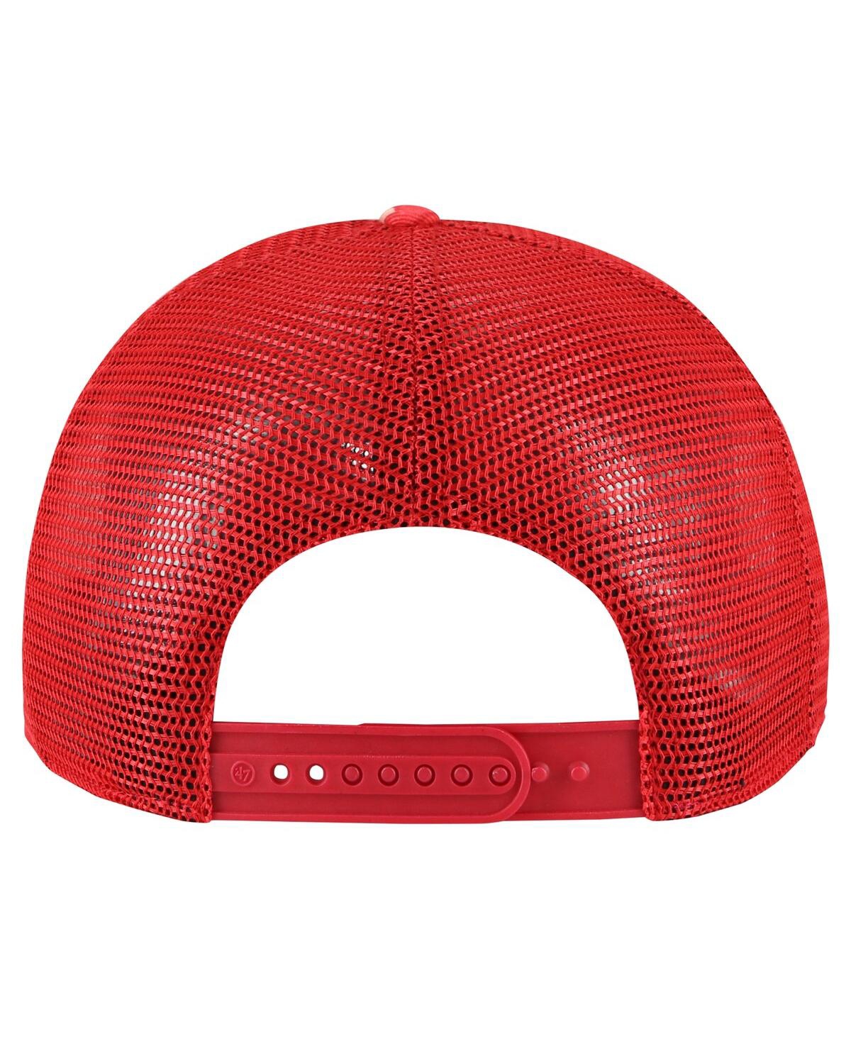 47 Brand Men's Red Chicago Blackhawks Tropicalia Allover Print Trucker Adjustable Hat In Red