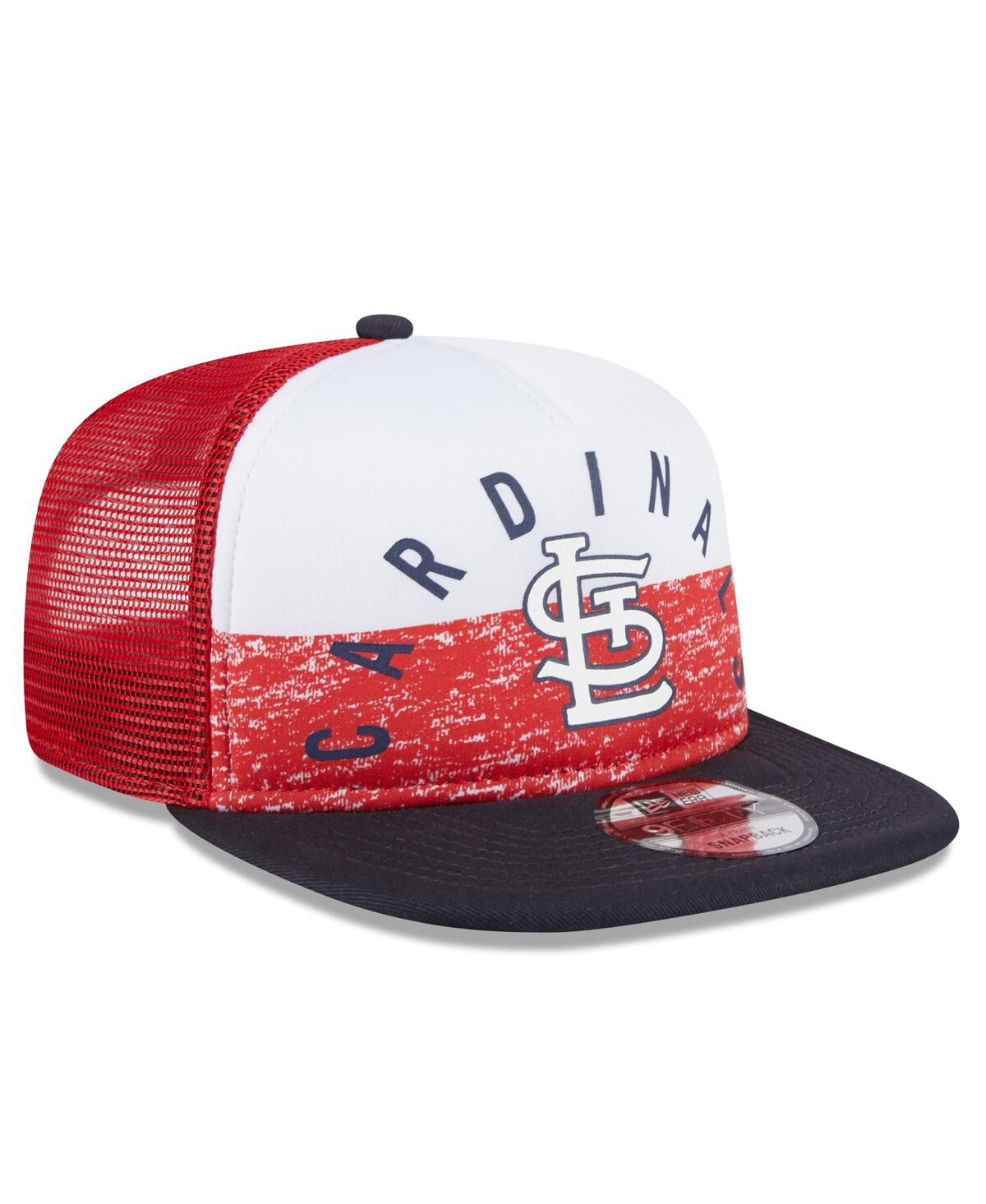 Shop New Era Men's White/red St. Louis Cardinals Team Foam Front A-frame Trucker 9fifty Snapback Hat In White Red