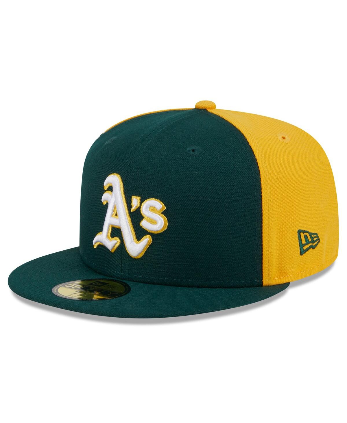 New Era Men's Green/Gold Oakland Athletics Gameday Sideswipe 59Fifty Fitted Hat