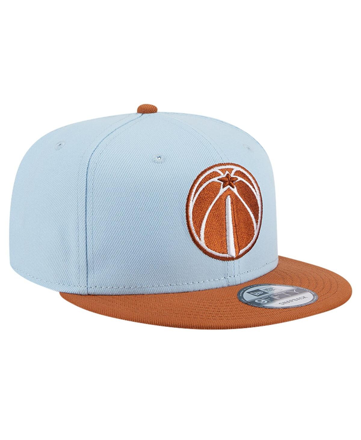 NEW ERA MEN'S LIGHT BLUE/BROWN WASHINGTON WIZARDS 2-TONE COLOR PACK 9FIFTY SNAPBACK HAT 
