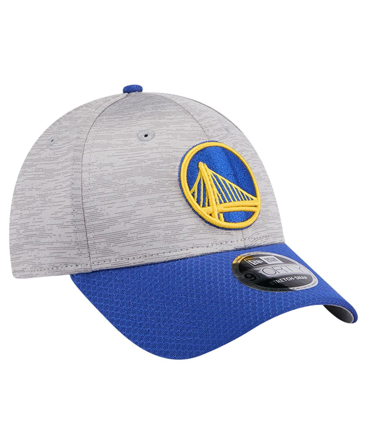 New Era Men's Heather Gray/royal Golden State Warriors Active Digi-tech Two-tone 9forty Adjustable Hat In Heather Gr