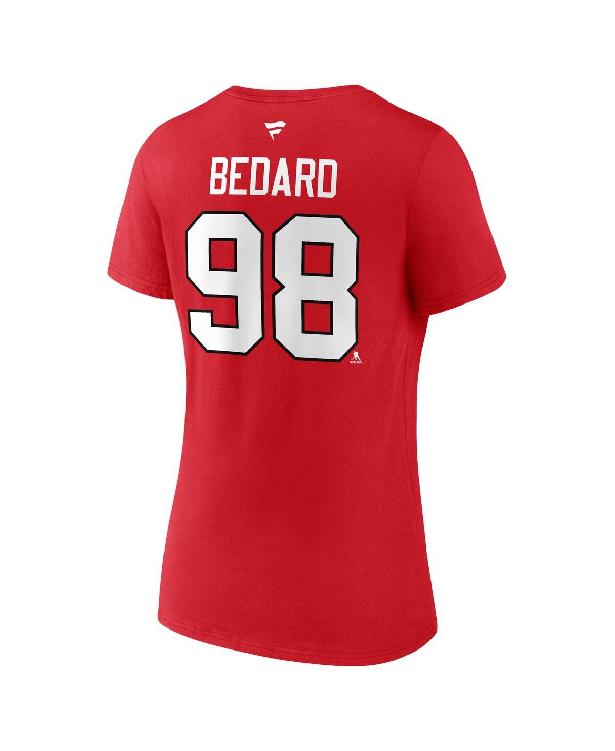 Fanatics Branded Women's Connor Bedard Red Chicago Blackhawks 2023 Nhl Draft Authentic Stack Player Name Numb In Athltc Red