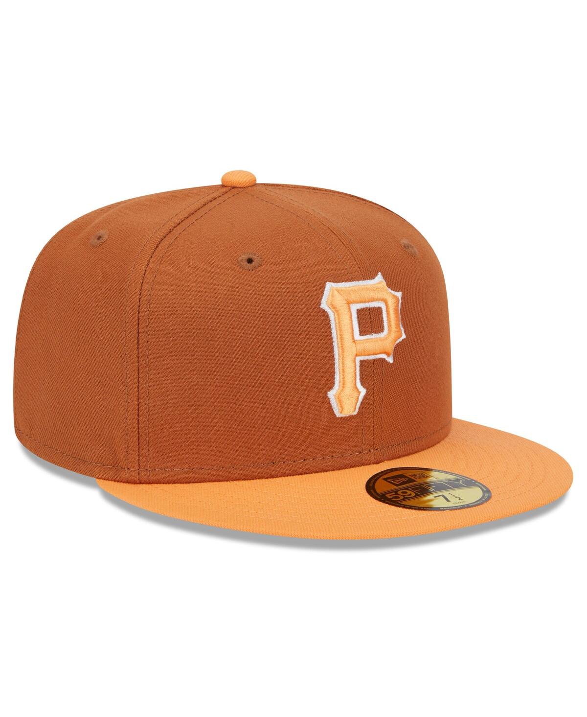 New Era Men's Brown/Orange Pittsburgh Pirates Spring Color Basic Two-Tone 59Fifty Fitted Hat