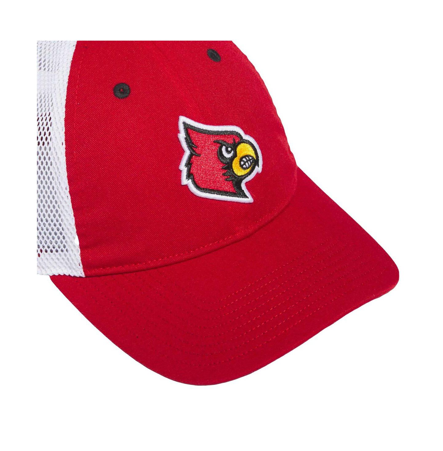 Мужская кепка adidas Red Louisville Cardinals Mascot Slouch Trucker Adjustable Hat — фото 3