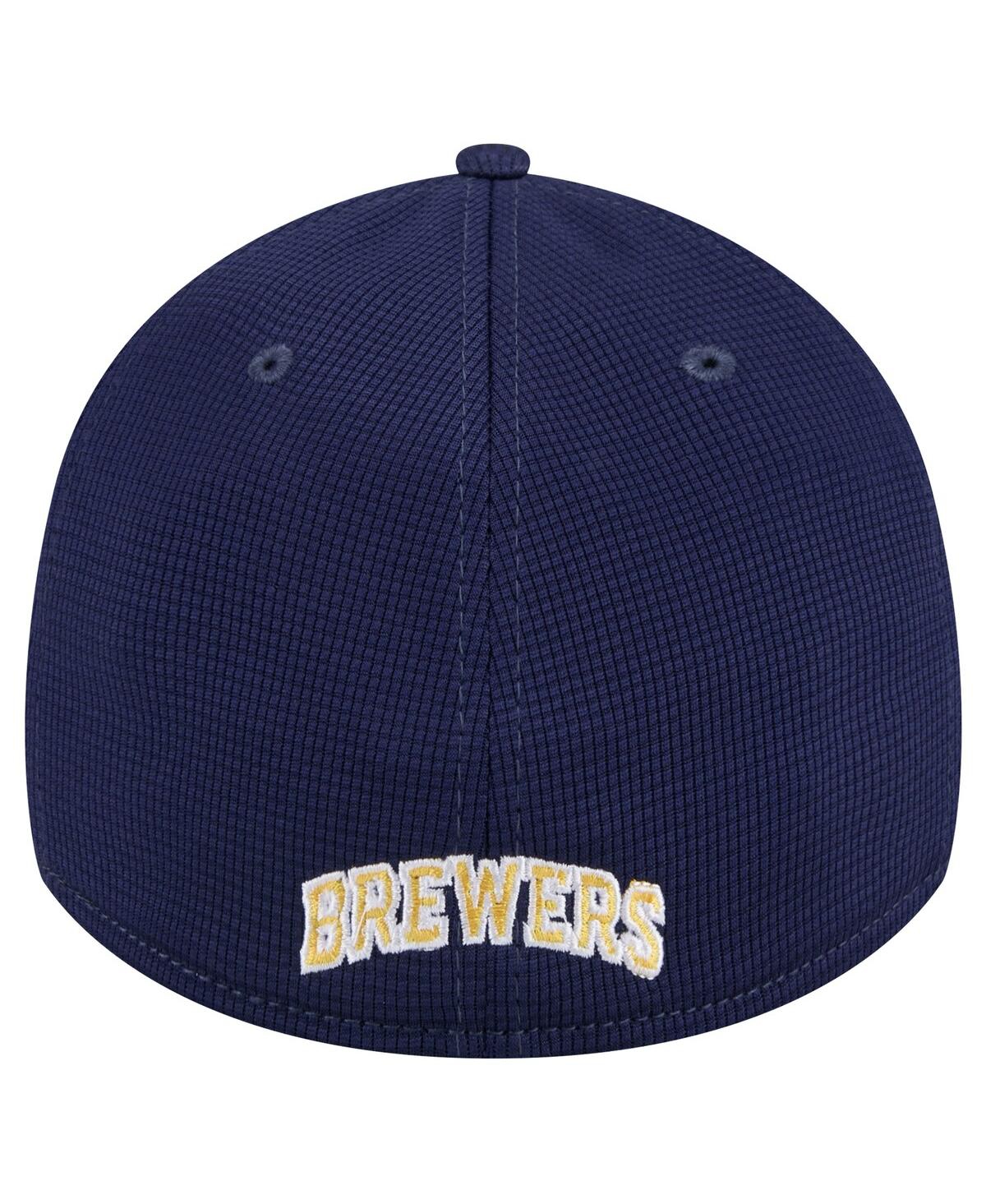 Shop New Era Men's Navy Milwaukee Brewers Active Pivot 39thirty Flex Hat