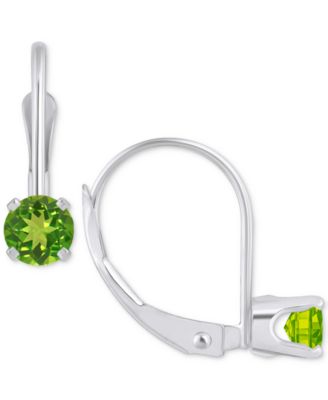 Amethyst Solitaire Leverback Earrings (1/2 ct. t.w.) in 14k White Gold (Also in Additional Gemstones)
