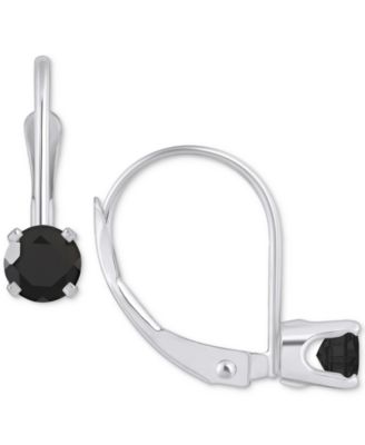 Amethyst Solitaire Leverback Earrings (1/2 ct. t.w.) in 14k White Gold (Also in Additional Gemstones)