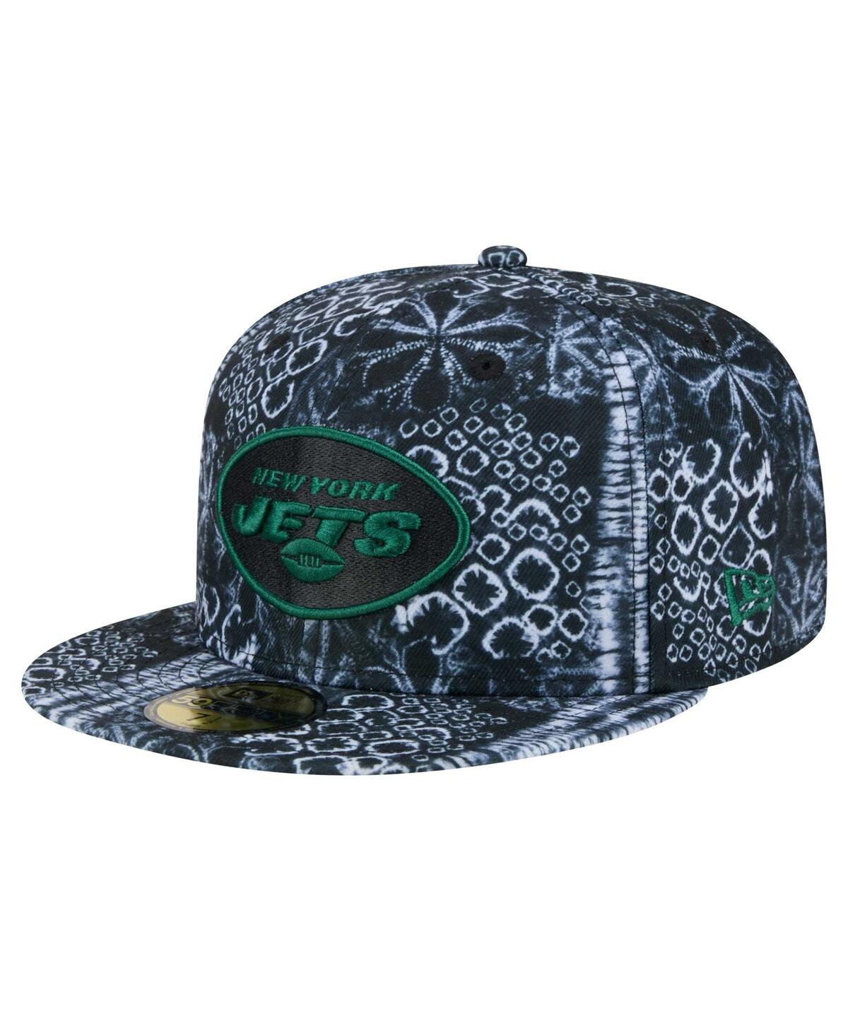 Shop New Era Men's Black New York Jets Shibori 59fifty Fitted Hat