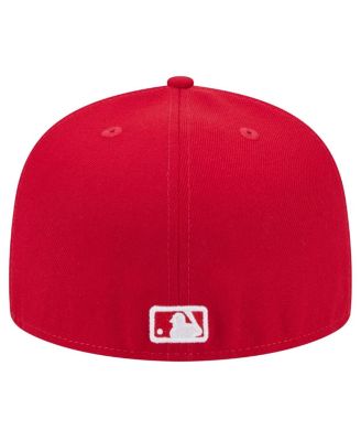 Men's Red Cleveland Guardians White Logo 59Fifty Fitted Hat