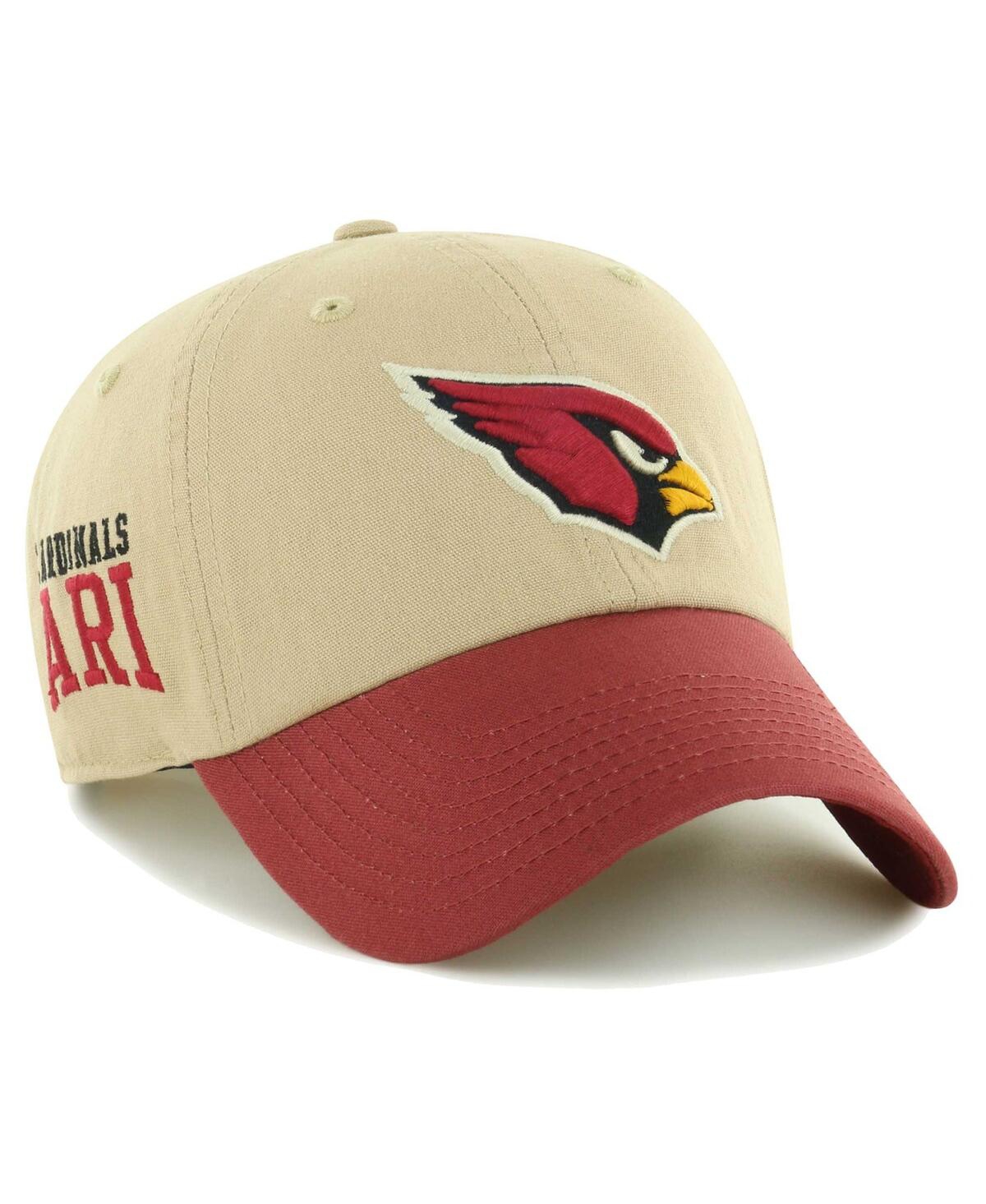 47 Brand Men's Khaki/Cardinal Arizona Cardinals Ashford Clean Up Adjustable Hat - Khaki Card