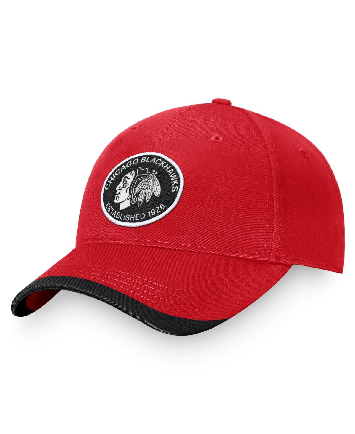 Branded Men's Red Chicago Blackhawks Fundamental Adjustable Hat - Red, Black
