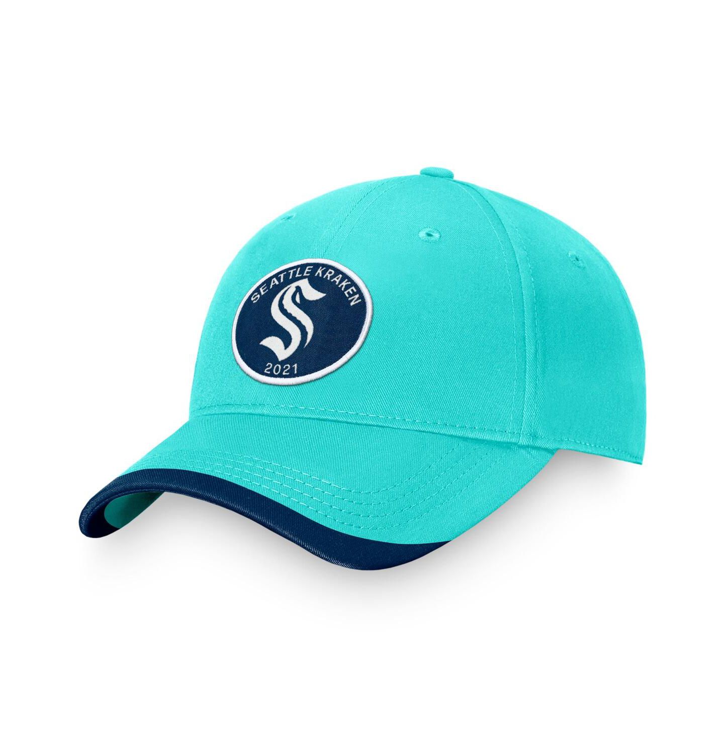Мужская кепка Fanatics Branded Light Blue Seattle Kraken Fundamental Adjustable Hat — фото 1