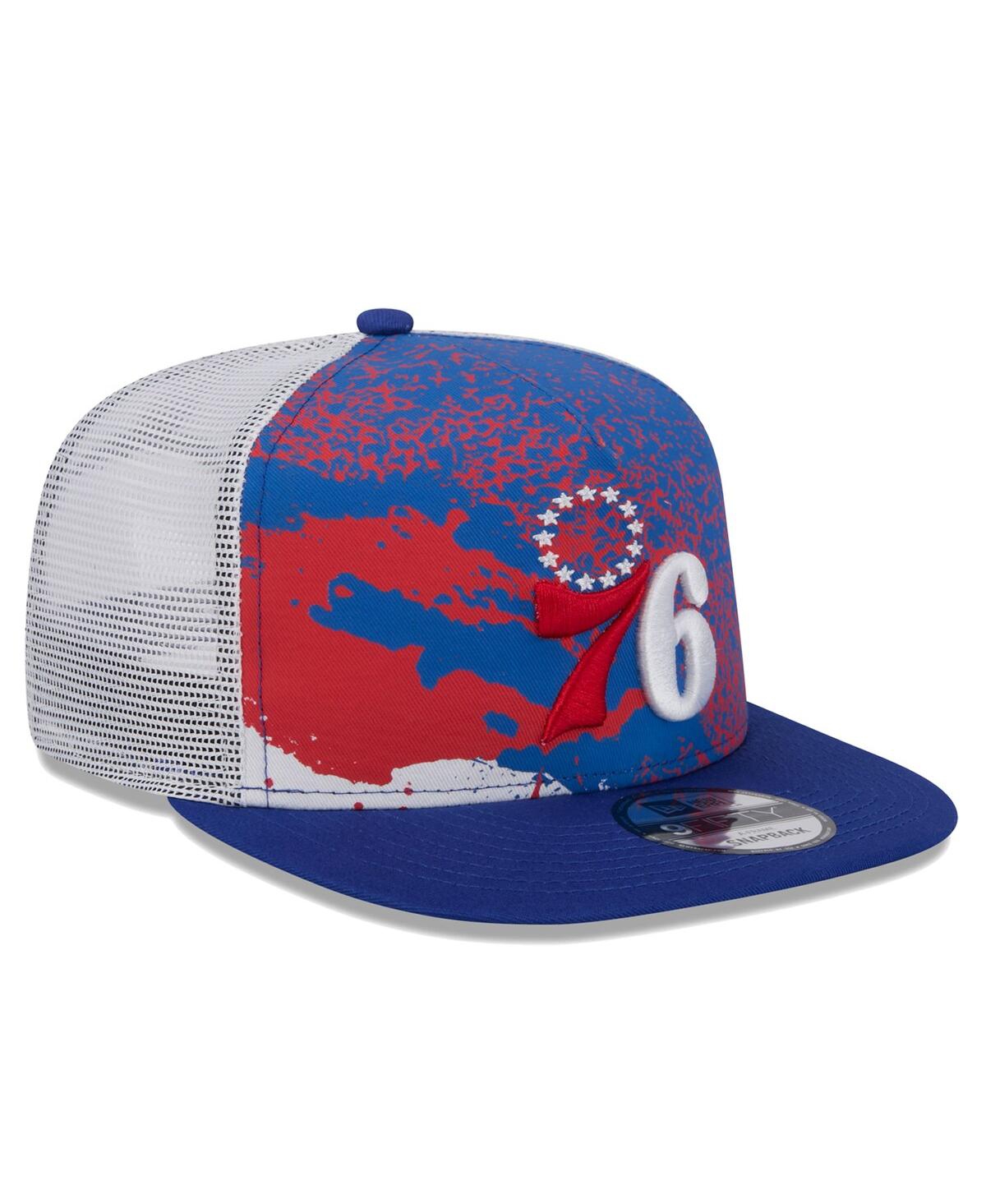 NEW ERA MEN'S ROYAL PHILADELPHIA 76ERS COURT SPORT SPECKLE 9FIFTY SNAPBACK HAT 
