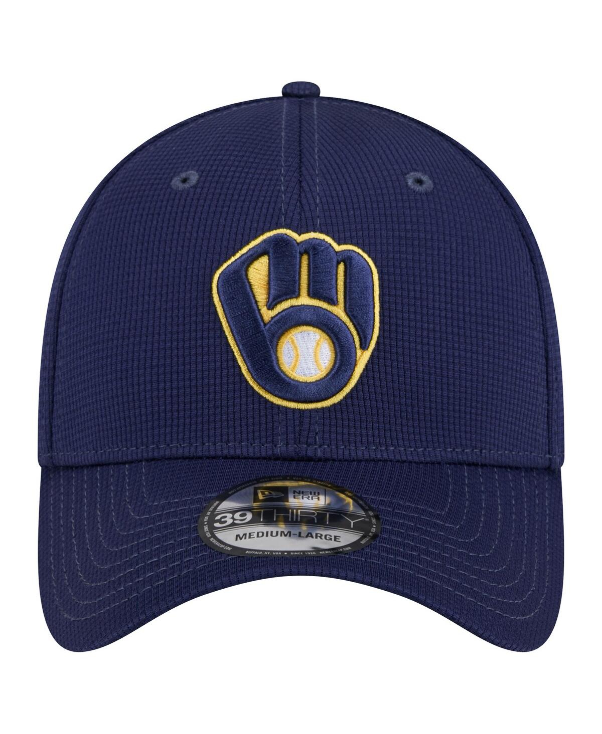 Shop New Era Men's Navy Milwaukee Brewers Active Pivot 39thirty Flex Hat
