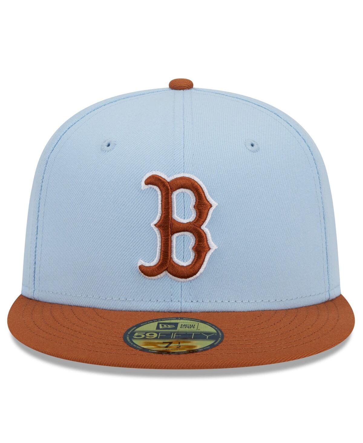 New Era Men'sBrown Boston Red Sox Spring Color Basic Two-Tone 59Fifty Fitted Hat - Light Blue