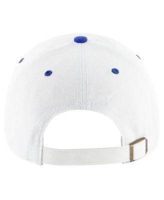 47 Brand Men's White/Royal New York Giants Double Header Diamond Clean Up Adjustable Hat