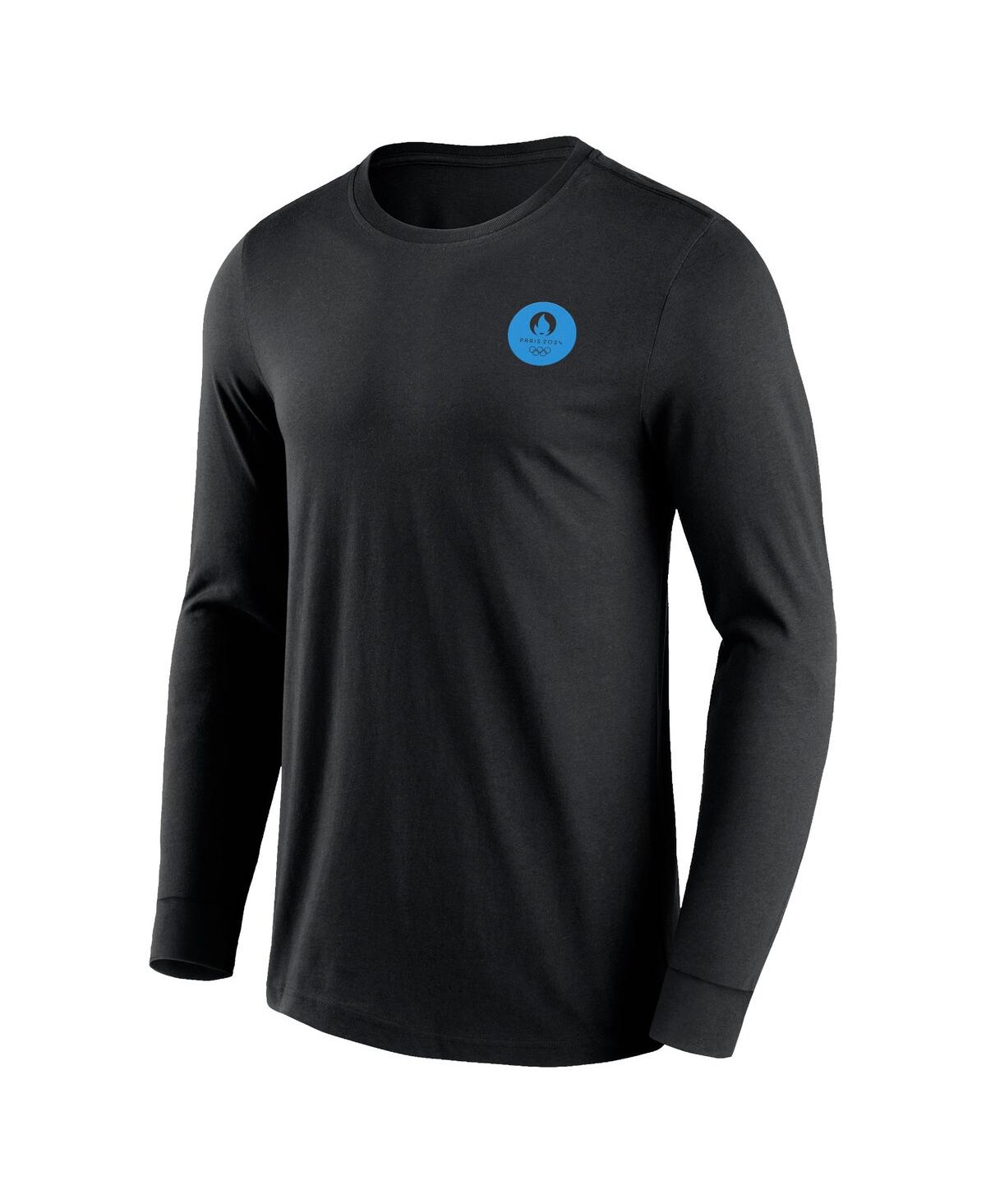 Fanatics Branded Men'sParis 2024 Text Block Overlay Long Sleeve T-Shirt - Black