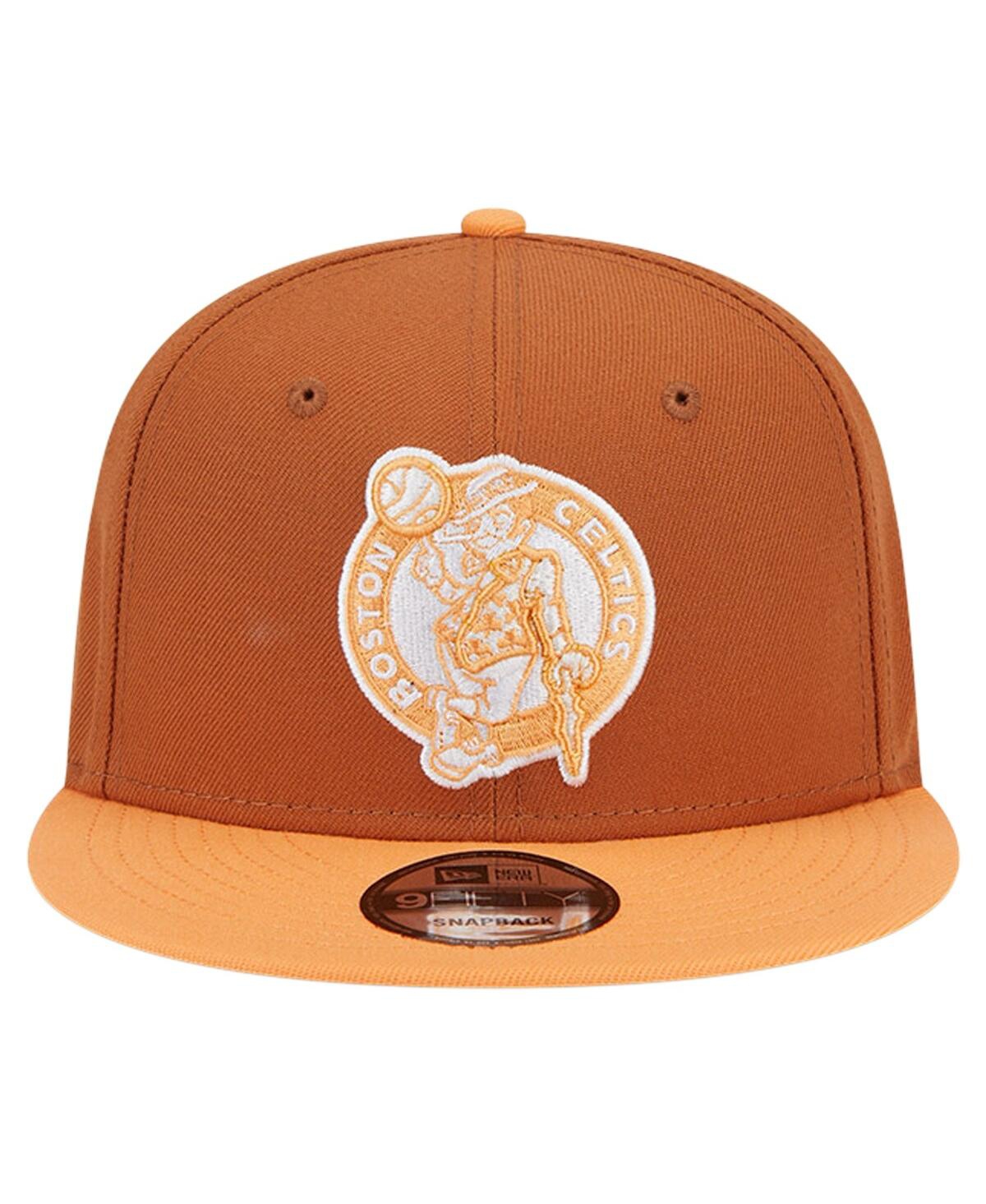 NEW ERA MEN'S BROWN/ORANGE BOSTON CELTICS 2-TONE COLOR PACK 9FIFTY SNAPBACK HAT 