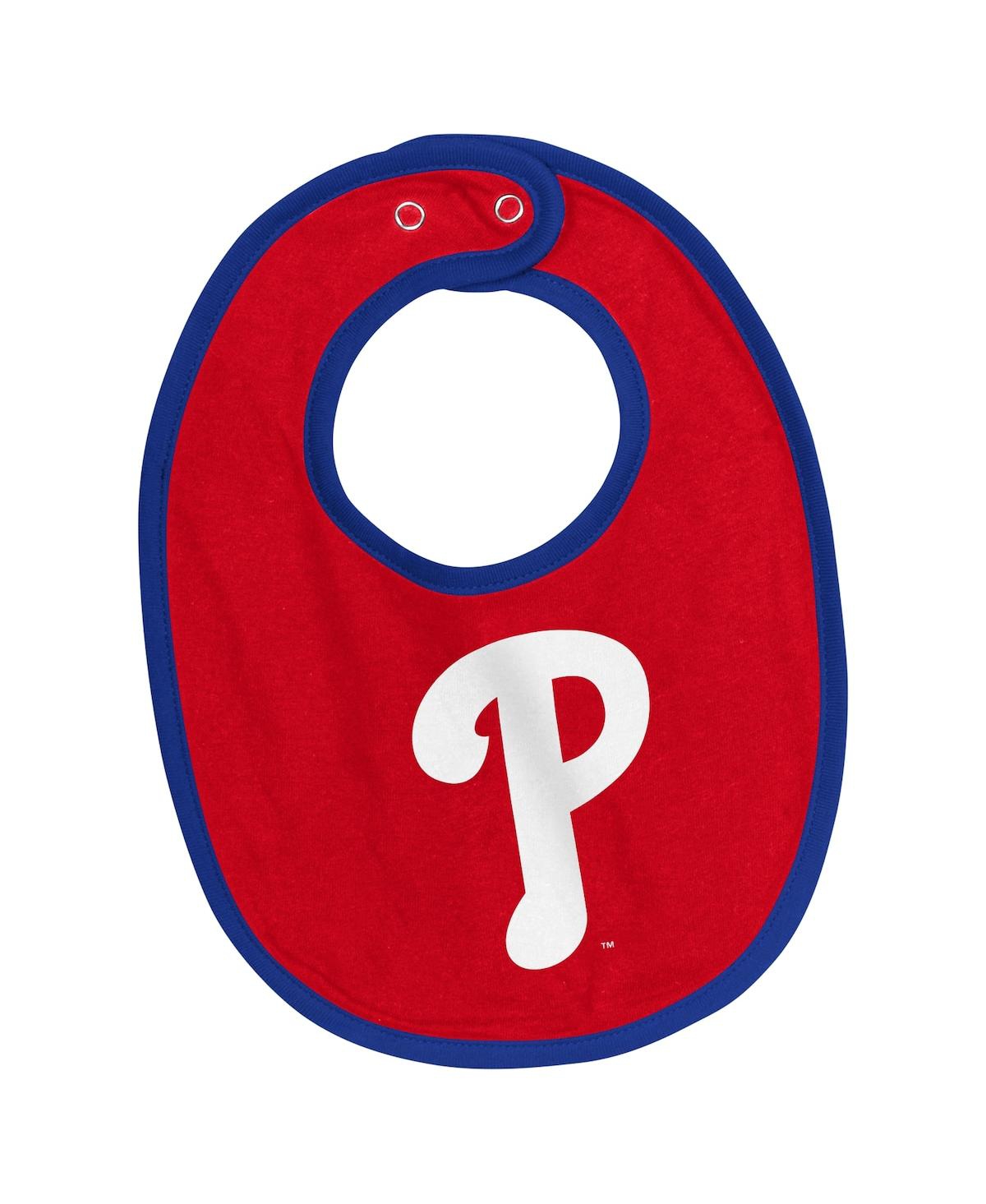 Outerstuff Newborn InfantPhiladelphia Phillies Base Hitter Bodysuit, Bib Bootie Set - White