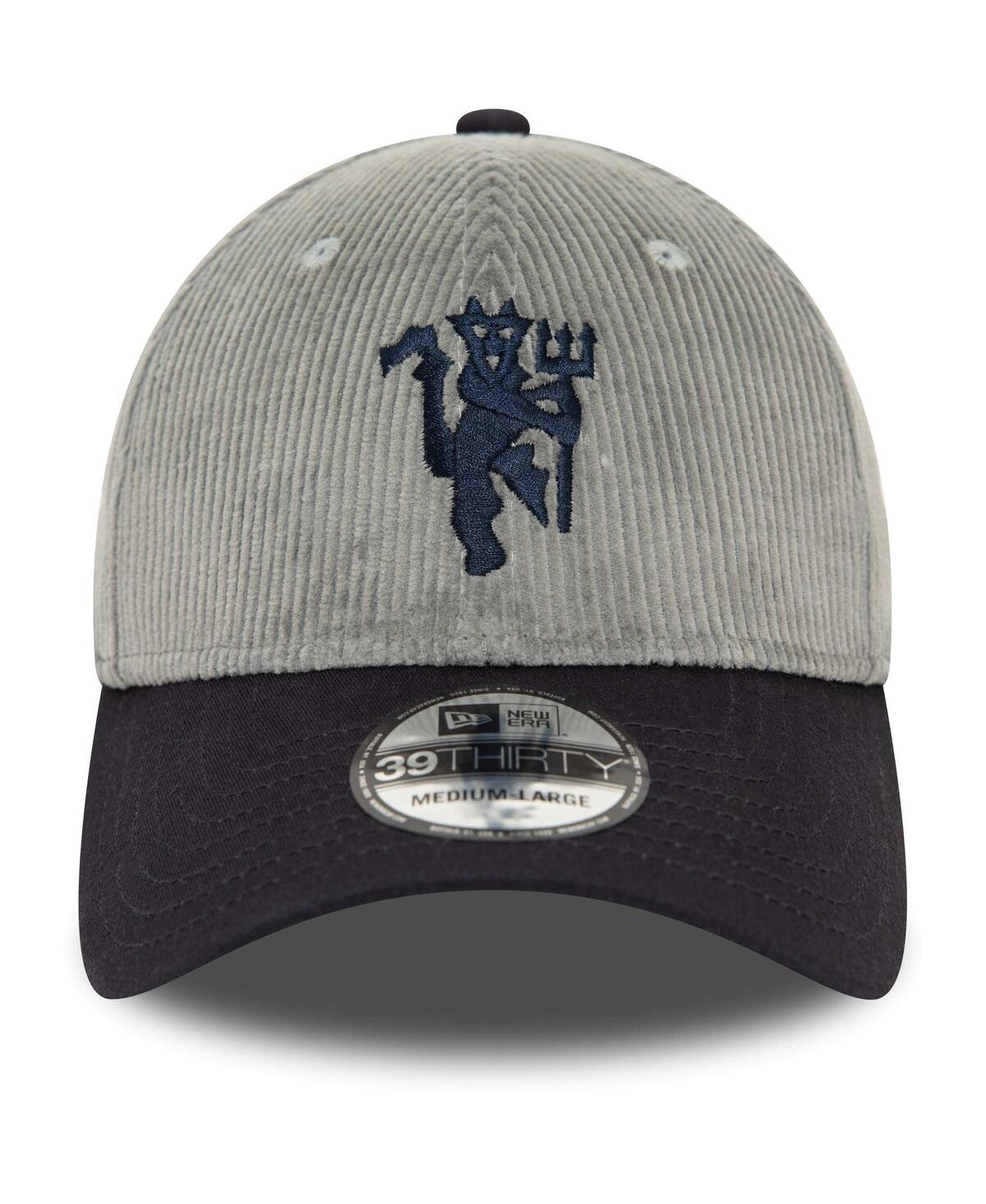 Shop New Era Men's Gray Manchester United Corduroy 39thirty Flex Hat