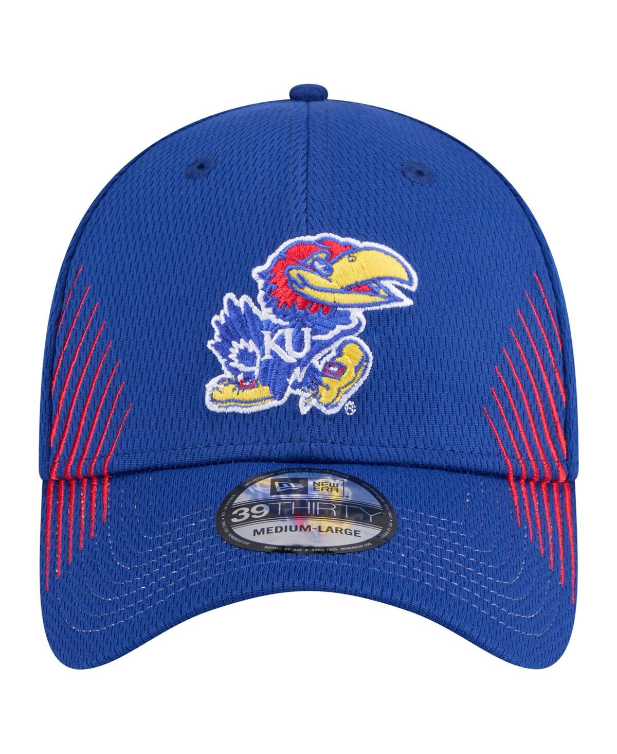 New Era Men'sKansas Jayhawks Active Slash Sides 39Thirty Flex Hat - Royal