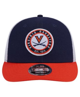 Men's Navy Virginia Cavaliers Throwback Circle Patch 9Fifty Trucker Snapback Hat