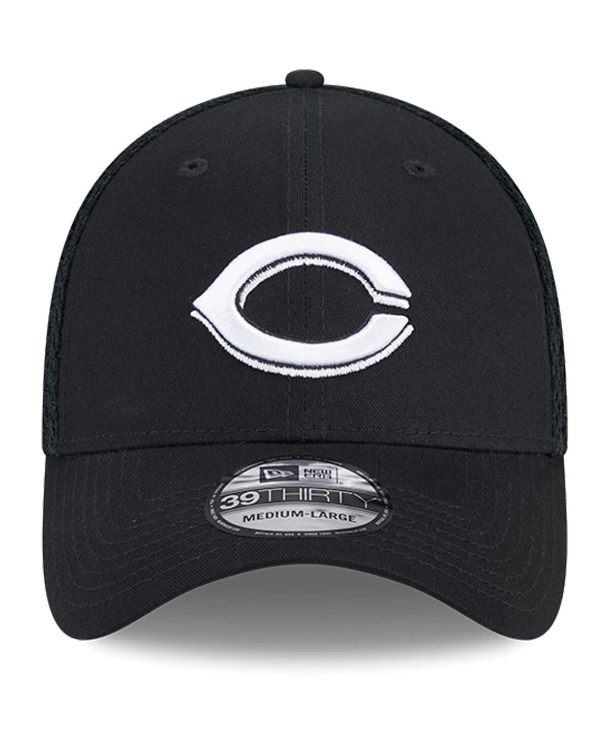 New Era Men's Cincinnati Reds EvergreenWhite Neo 39Thirty Flex Hat - Black