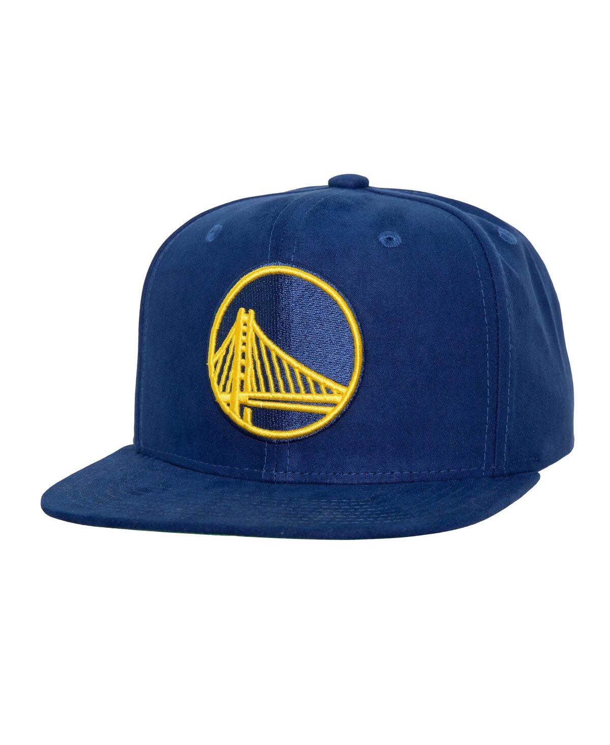 Mitchell Ness Men's Royal Golden State Warriors Sweet Suede Snapback Hat - Royal
