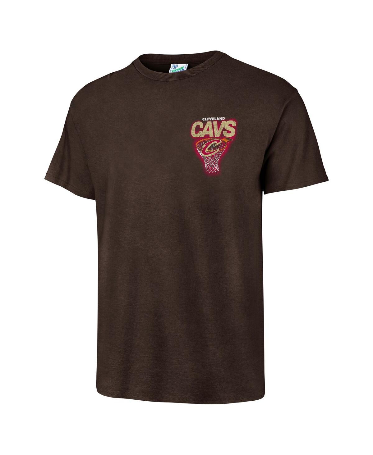 Shop 47 Brand Men's Brown Cleveland Cavaliers Vintage-like Tubular Dagger Tradition Premium T-shirt