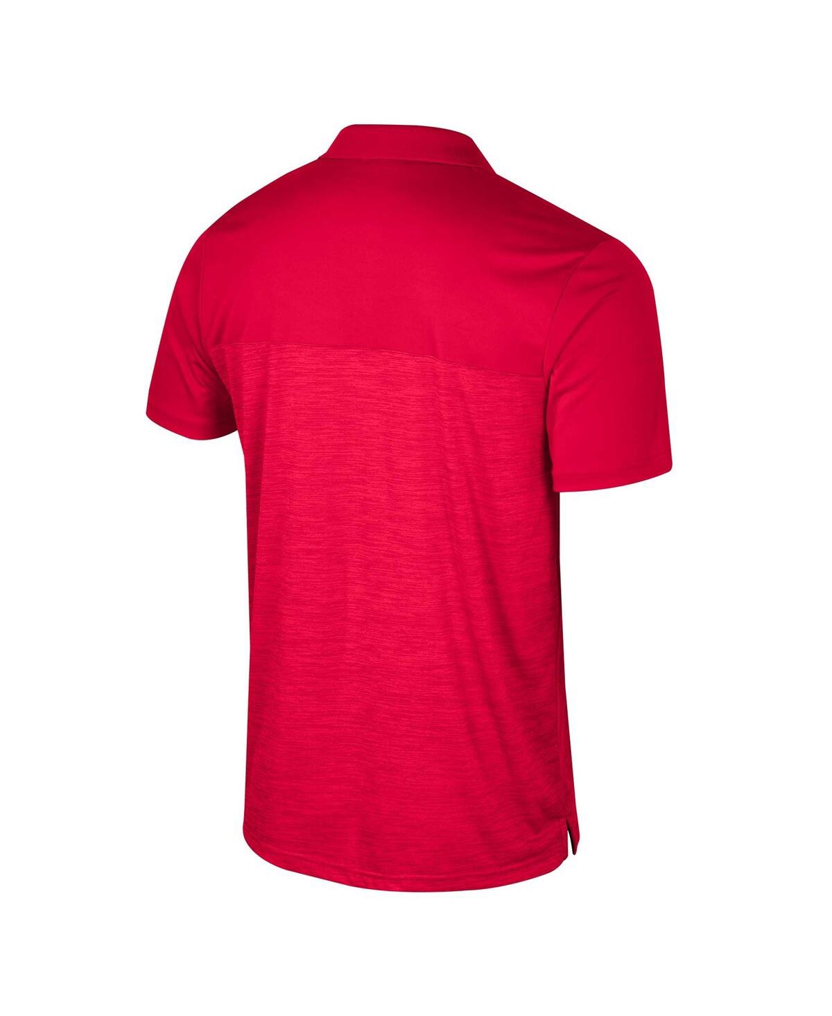Colosseum Men's Red Wisconsin Badgers Big & Tall Langmore Polo In Red