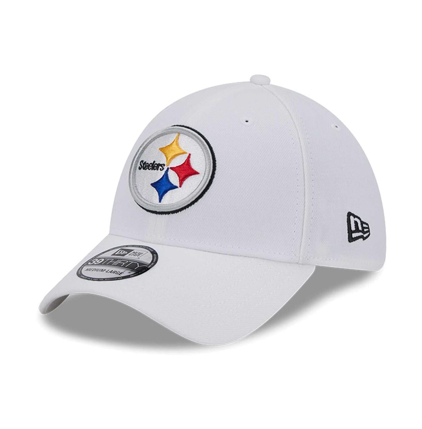 Мужская бейсболка New Era 39THIRTY Flex Pittsburgh Steelers Main, White — фото 1
