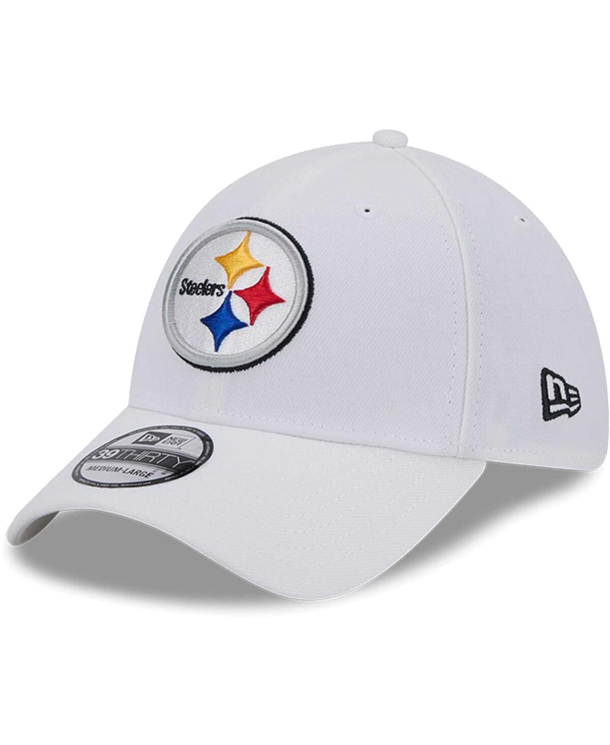 New Era Men's White Pittsburgh Steelers Main 39Thirty Flex Hat