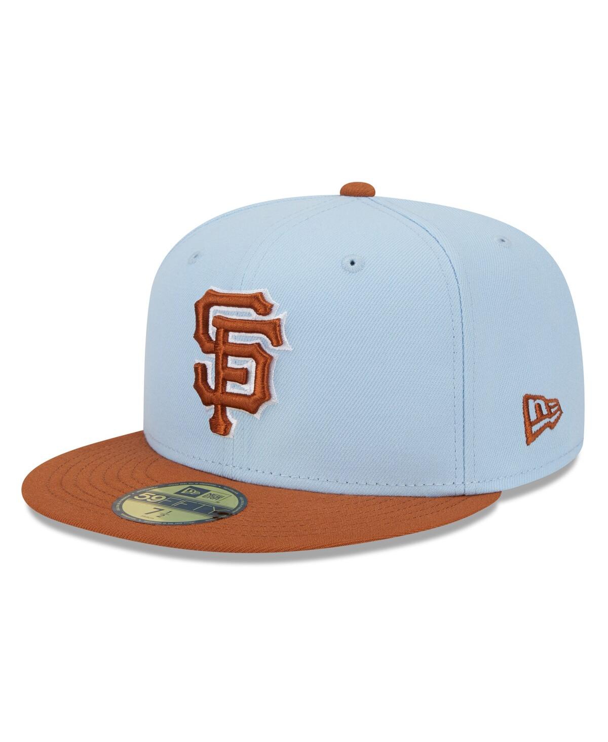 Shop New Era Men's Light Blue/brown San Francisco Giants Spring Color Basic Two-tone 59fifty Fitted Hat