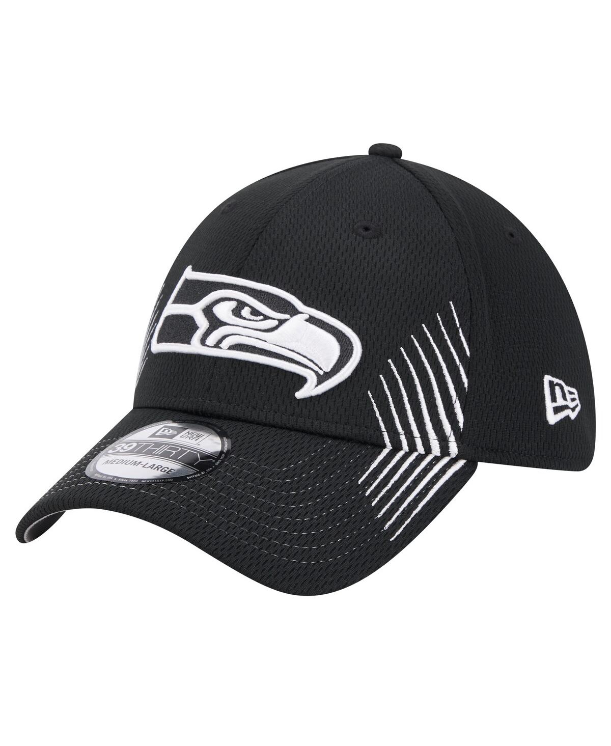Men's Black Seattle Seahawks Active 39Thirty Flex Hat - Black