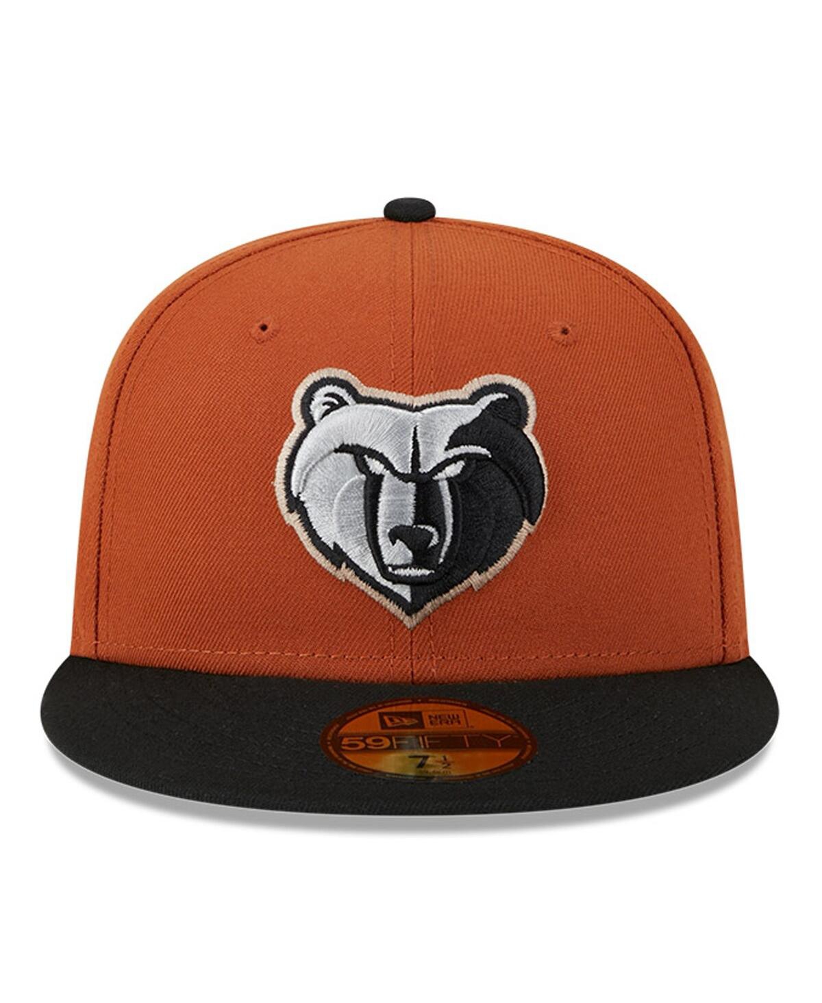 New Era Men's Rust/black Memphis Grizzlies Two-tone 59fifty Fitted Hat In Burnt Oran