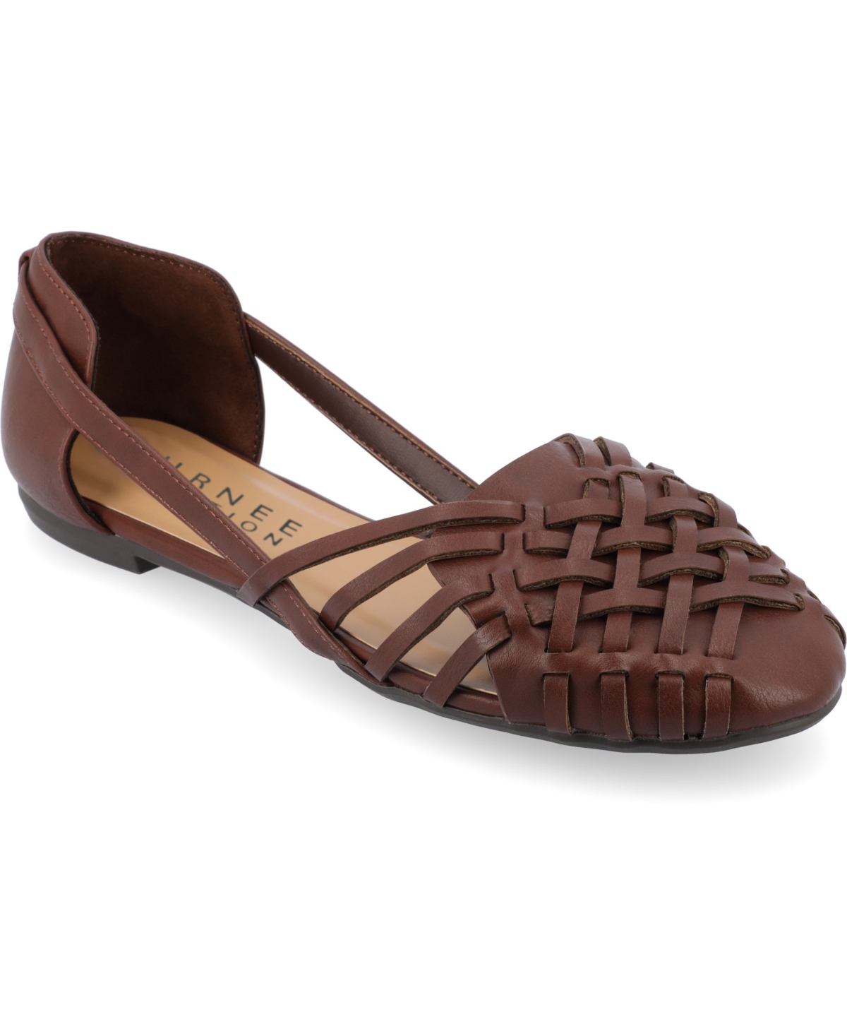 Women's Ekko Woven Round Toe Flats - Brown