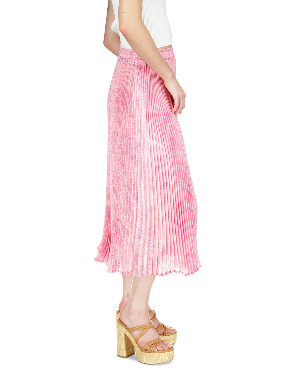 Michael Michael Kors Women's Tonal-Print Pleated Midi Skirt