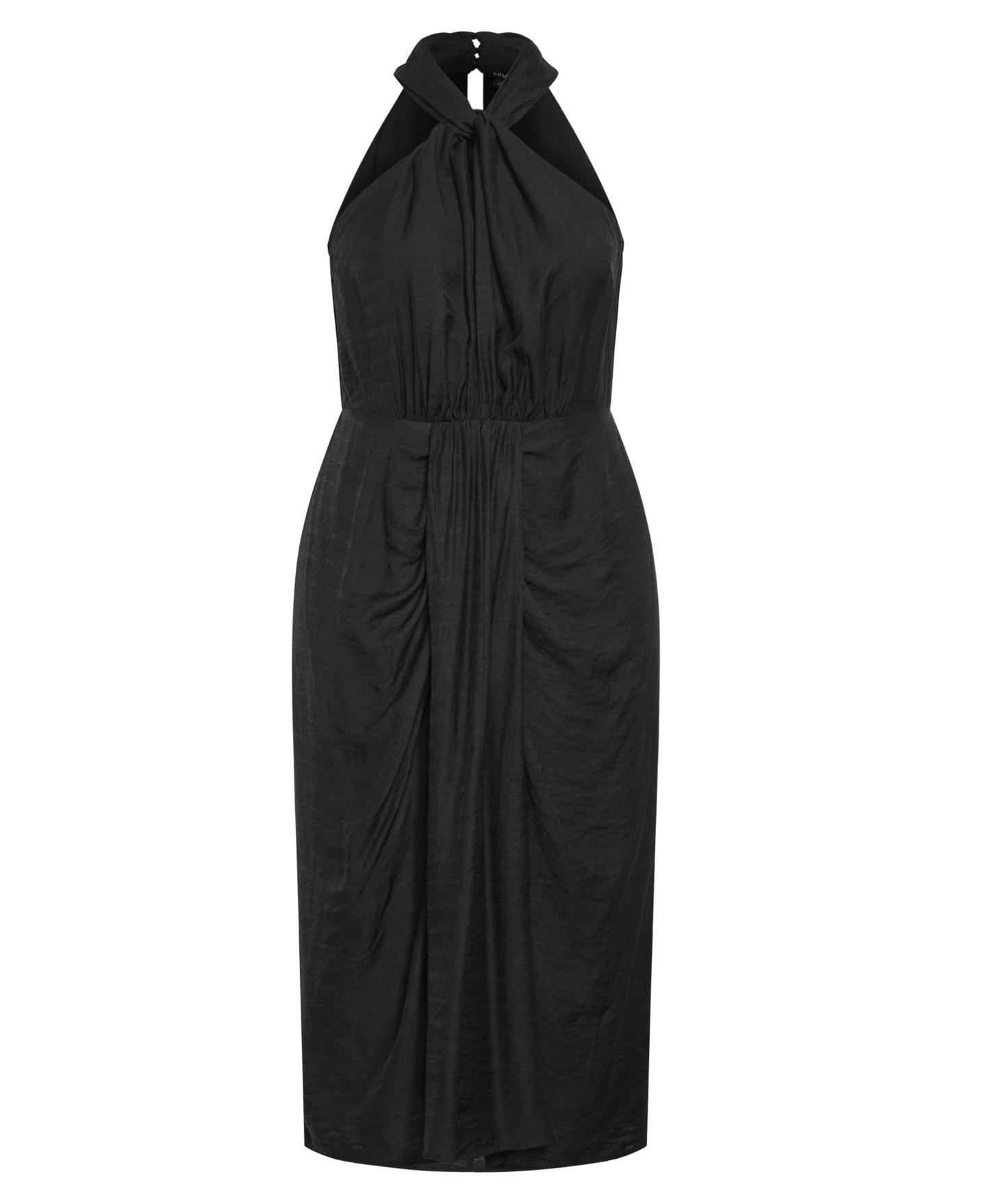 Женское платье CITY CHIC Briella Halter Twist Front Midi, цвет: Чёрный — фото 3