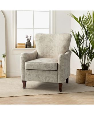 Ewert Comfy Floral Fabric Pattern Armchair with Wingback Design