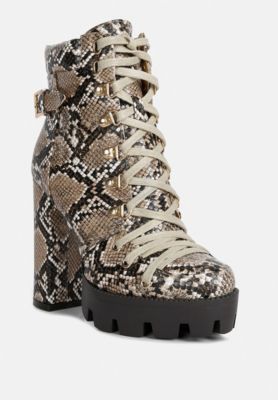 Womens Palmetto Snake Skin Ankle Boots