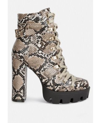 Womens Palmetto Snake Skin Ankle Boots