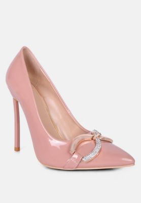 COCKTAIL Womens Buckle Embellished Stiletto Pump Shoes