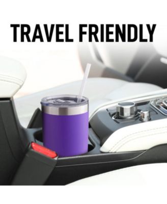 20oz Stainless Steel Tumbler With Lid and Straw - Sweat-Free Travel Coffee Mug Tumbler Cups