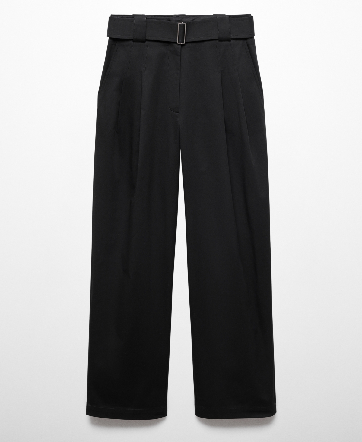 Mango Pleated Suit Pants Black In Black