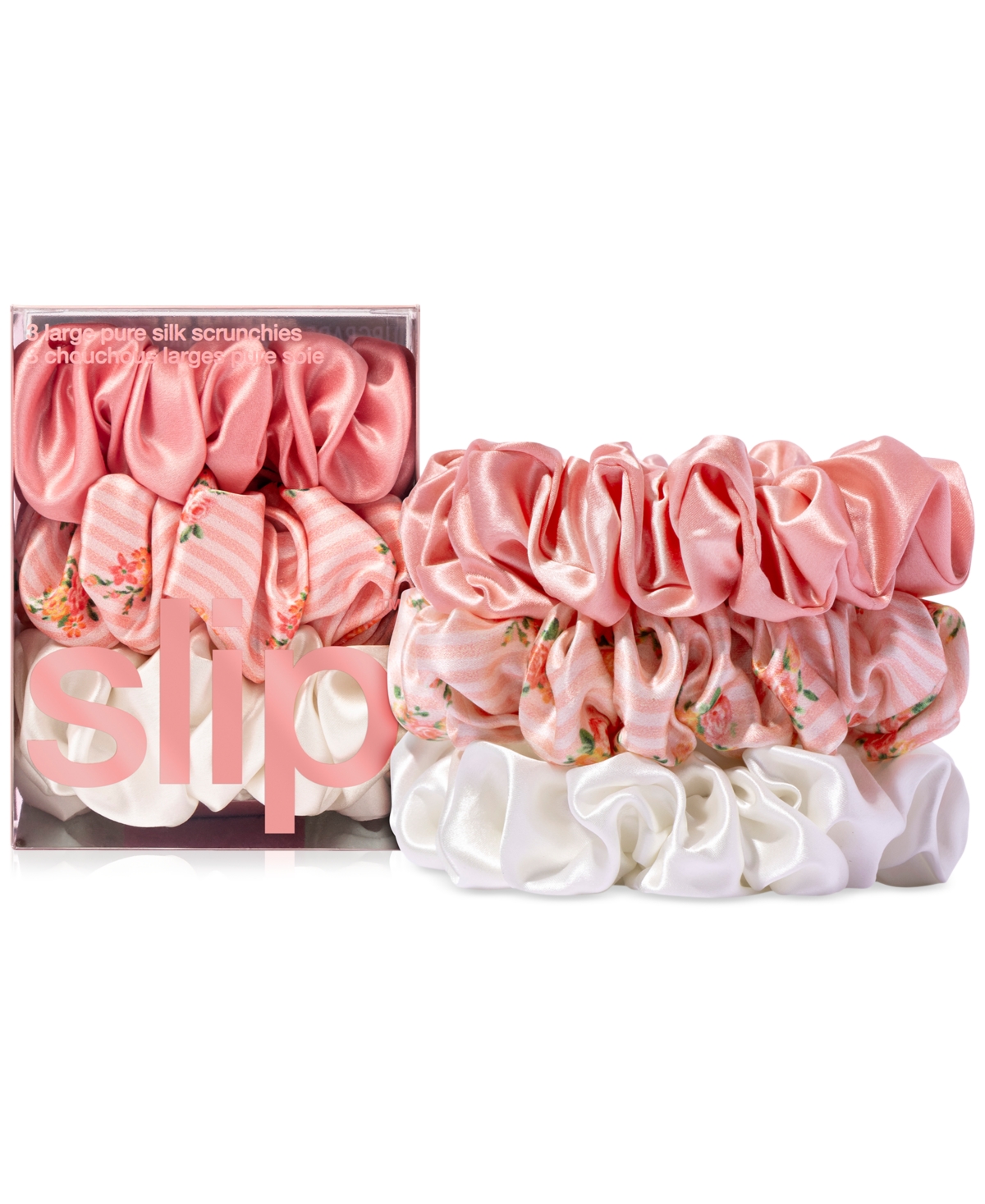 3-Pc. Pure Silk Large Scrunchies Set - Multi